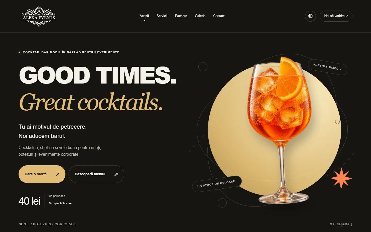 Alexa Events website, desktop homepage